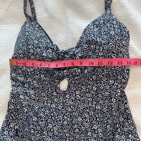 Polo Ralph Lauren NWT Navy Blue Floral Double Front Tie One Piece Bathing Suit - Picture 11 of 16